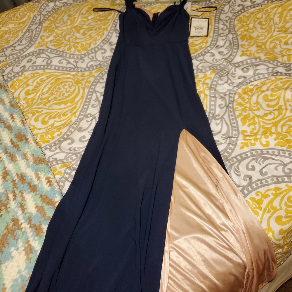 Navy and Pink full length dress